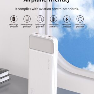 Power bank completamente compatibile 22,5 W con display digitale 10000 mAh Bianc