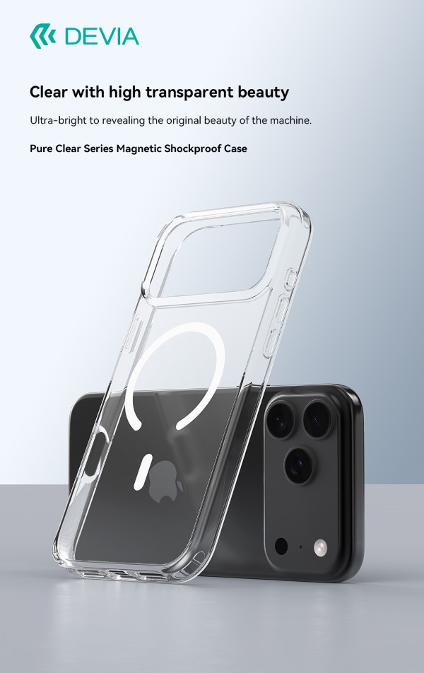 Custodia antiurto Mag Safe trasparente per iPhone 17 Pro Max