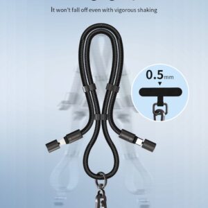 Cordino cavo Lightning PD 27W tracolla porta telefono Nero 1,6 mt