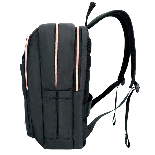 Zaino per pc Katy Rose - notebook 15,6 - nero - cerniera rose gold - Swiss - Image 3