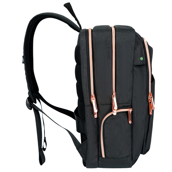 Zaino per pc Katy Rose - notebook 15,6 - nero - cerniera rose gold - Swiss - Image 5