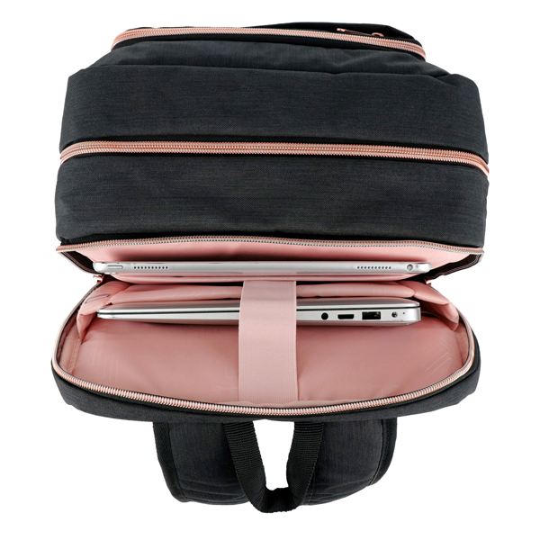 Zaino per pc Katy Rose - notebook 15,6 - nero - cerniera rose gold - Swiss - Image 6