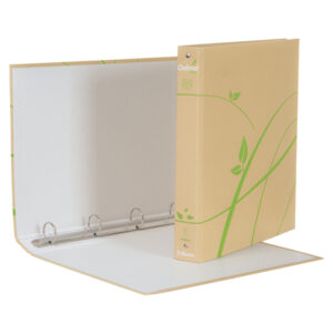 Raccoglitore Oxford Green - 4 anelli tondi 30 mm - dorso 4 cm - 22 x 30 cm - carta riciclata - avana - Esselte