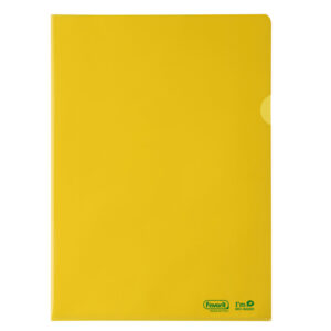 Cartelline a L - 22 x 30 cm - PE Bio-Based - liscio superior - giallo - Favorit - conf. 25 pezzi