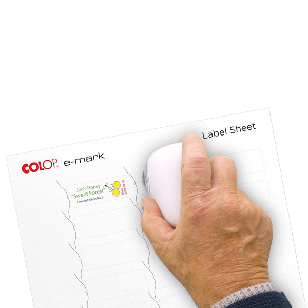 Etichette E-mark - 48 x 18 mm - 30 etichette per foglio - bianco - Colop - conf. 10 fogli - Image 2