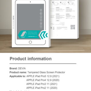 Protezione schermo in vetro temperato per iPad Pro 12.9 2021