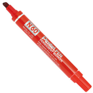 Marcatore permanente N60 - punta scalpello - rosso - Pentel
