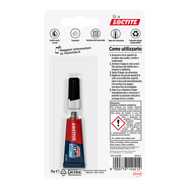 Colla Super Attak Vetro - 3 gr - trasparente - Loctite - Image 2