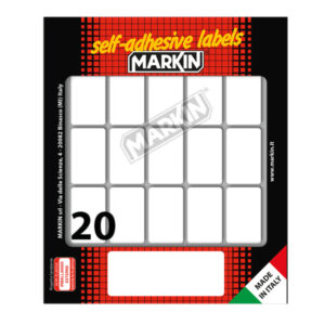 Etichette adesive - in carta - permanenti - 34 x 21 mm - 20 et/fg - 10 fogli - bianco - Markin