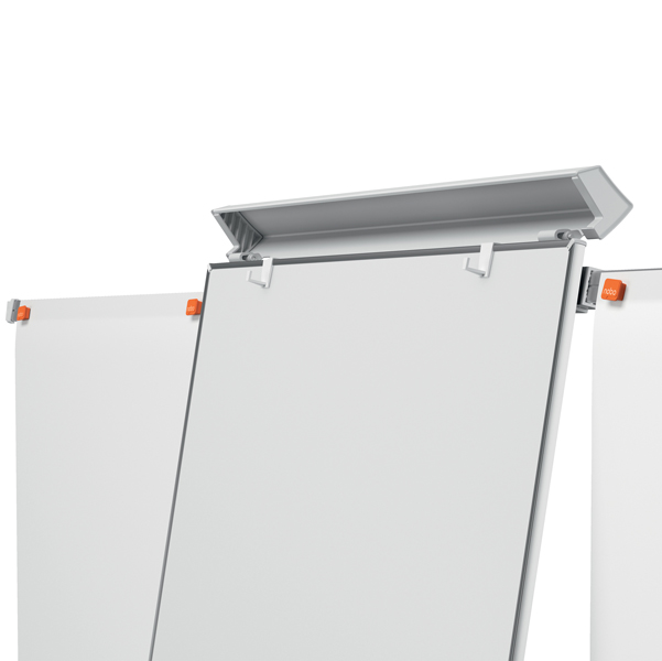 Lavagna portablocco Classic con ruote - 100 x 70 cm - bracci estensibili - bianco - Nobo - Image 2