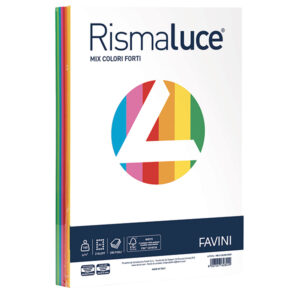 Carta Rismaluce - A3 - 140 gr - mix 6 colori - Favini - conf. 200 fogli