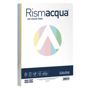 Carta Rismacqua - A3 - 200 gr - mix 5 colori - Favini - conf. 125 fogli