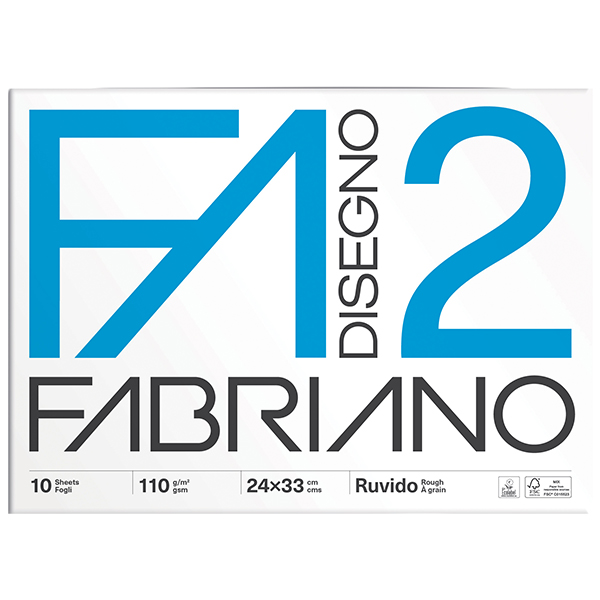 Album F2 - 24x33cm - 110gr - 10 fogli - ruvido - punto metallo - Fabriano