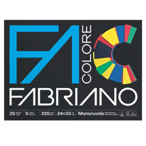 Blocco FaColore - 24x33cm - 25 fogli - 220gr - 5 colori - Fabriano
