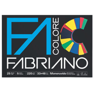 Blocco FaColore - 33x48cm - 25 fogli - 220gr - 5 colori - Fabriano