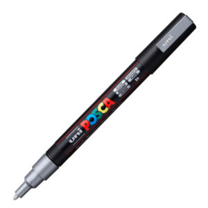 Marcatore a base d'acqua Uni Posca PC3M  - punta fine da 0,9mm a 1,3mm - argento - Uni Mitsubishi