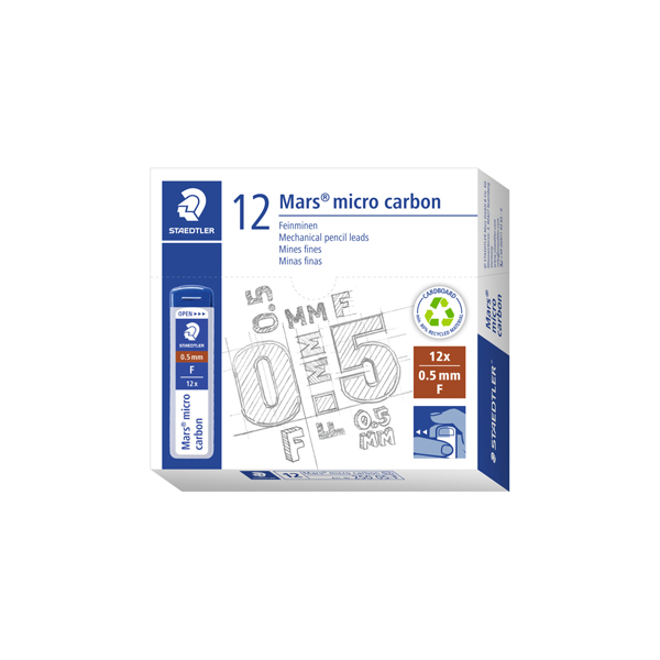 Astuccio 12 Mine Mars Micro - mina 0,5mm - gradazione F - Staedtler - conf. 12 astucci - Image 2