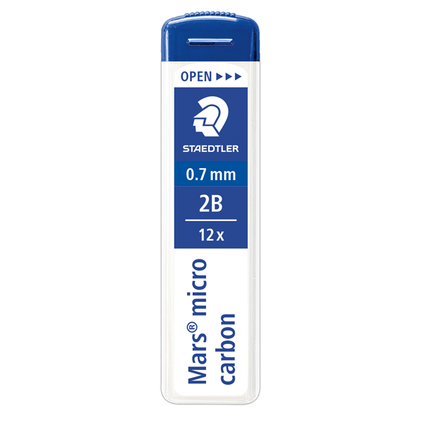 Astuccio 12 Mine Mars Micro - mina 0,7mm - gradazione 2B - Staedtler - conf. 12 astucci