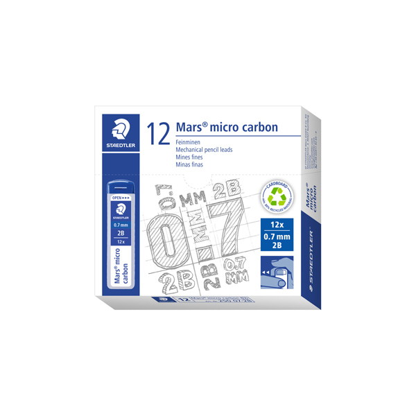 Astuccio 12 Mine Mars Micro - mina 0,7mm - gradazione 2B - Staedtler - conf. 12 astucci - Image 2