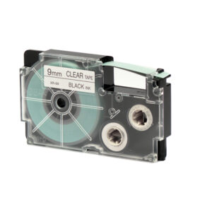 Nastro - 9 mm x 8 mt - nero/trasparente - Casio