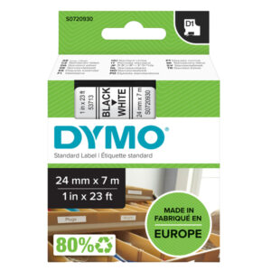 Nastro D1 537130 - 24 mm x 7 mt - nero/bianco - Dymo