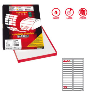 Etichette adesive A/456 - in carta - angoli arrotondati - permanenti - 100 x 17 mm - 30 et/fg - 100 fogli - bianco - Markin