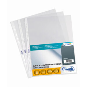 Buste forate Special PP - Linear - buccia - 23x33 cm - trasparente - Favorit - conf. 50 pezzi