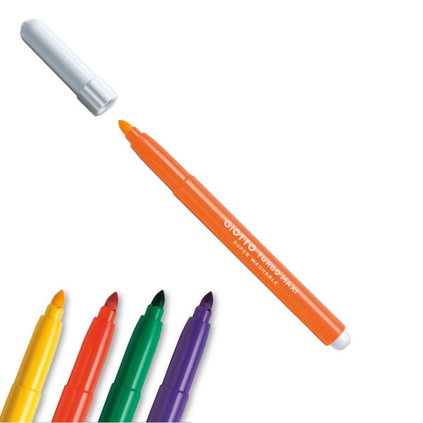 Pennarelli Turbomaxi - punta D5mm - colori assortiti - Giotto - barattolo 48 pezzi - Image 2