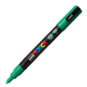 Marcatore a base d'acqua Uni Posca PC3M - punta fine da 0,9mm a 1,3mm  - verde - Uni Mitsubishi