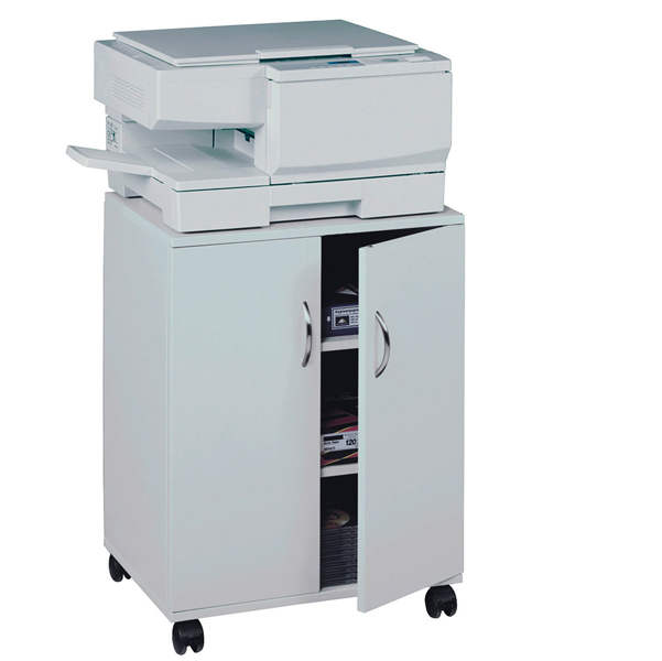 Mobiletto Multifunzione 74/53 - con ante alte e ruote - 4 ripiani - 52,8 x 40 x 73,7 cm - grigio - Durable - Image 2