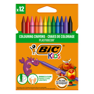 Pastelli Plastidecor - plastica - colori assortiti - Bic - astuccio 12 pezzi