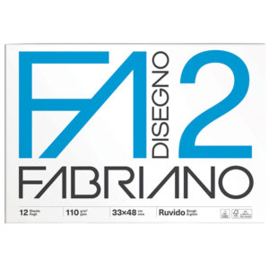 Blocco F2 - 33x48cm - 12 fogli - 110gr - ruvido - collato - Fabriano