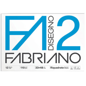 Blocco F2 - 33x48cm - 12 fogli - 110gr - liscio - squadrato - collato - Fabriano