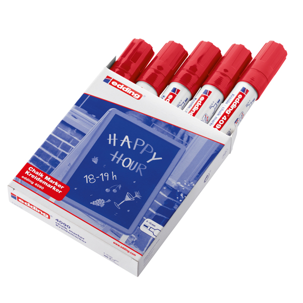 Gesso liquido 4090 - rosso - punta scalpello - Edding - Image 2