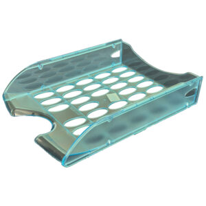 Vaschetta portacorrispondenza forata E040 - 26 x 34,5 x 6,5 cm - azzurro trasparente - Fellowes