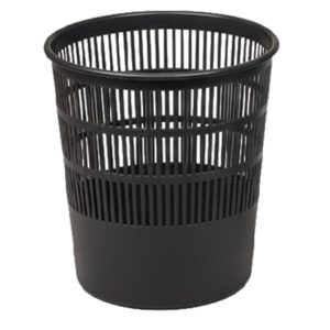 Cestino gettacarte - traforato - altezza 31,5 cm - diametro 30 cm - 15 L - nero - Presbitero