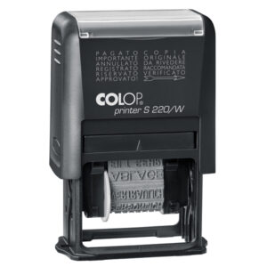 Timbro Printer S220/W Polinomio - 12 diciture - 4 mm - autoinchiostrante - Colop