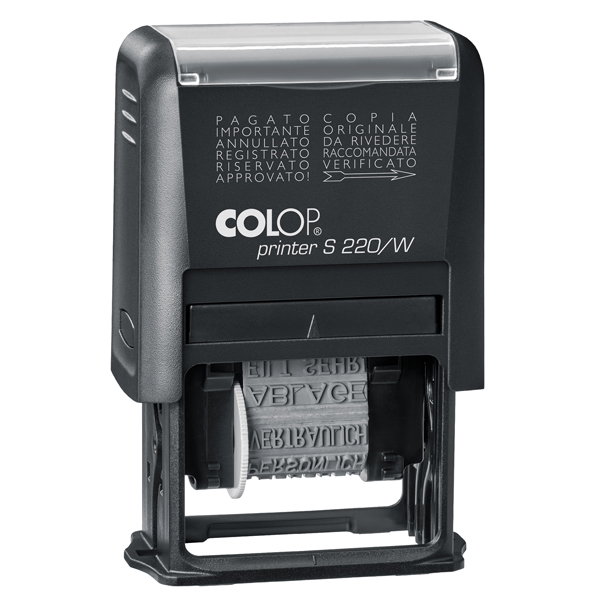 Timbro Printer S220/W Polinomio - 12 diciture - 4 mm - autoinchiostrante - Colop
