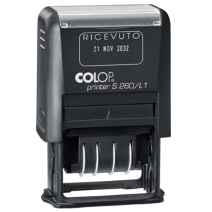 Timbro S260/L1 Datario + RICEVUTO - 4 mm - autoinchiostrante - bicolore - Colop