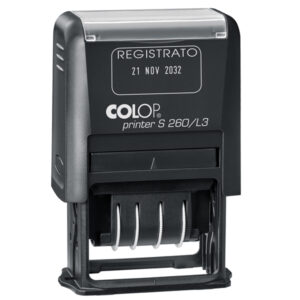 Timbro S260/L3 Datario + REGISTRATO - 4 mm - autoinchiostrante - bicolore - Colop
