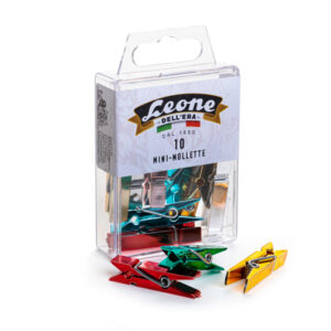 Mini mollette Leone Color - colori metallizzati assortiti - Leone - conf. 10 pezzi