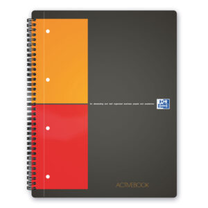 Blocco spiralato International Activebook - 1 rigo con margine - 240 x 297mm - 80gr - 80 fogli - Oxford