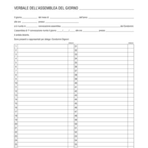 Registro verbali assemblea condominio - 31 x 24,5cm - 96 fogli - Edipro
