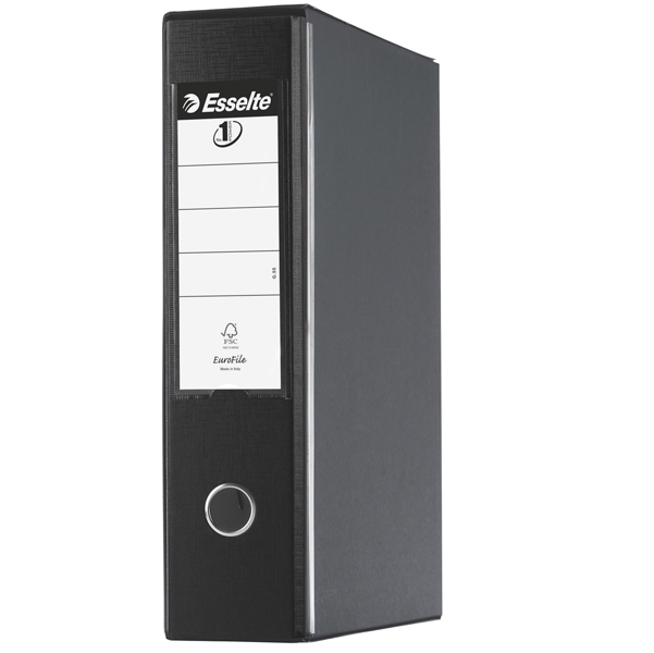 Registratore Eurofile G55 - dorso 8 cm - protocollo 23x33 cm - nero - Esselte - Image 2