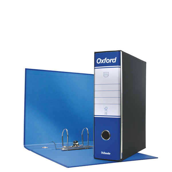 Registratore Oxford G83 - dorso 8 cm - commerciale 23x30 cm - blu - Esselte - Image 2