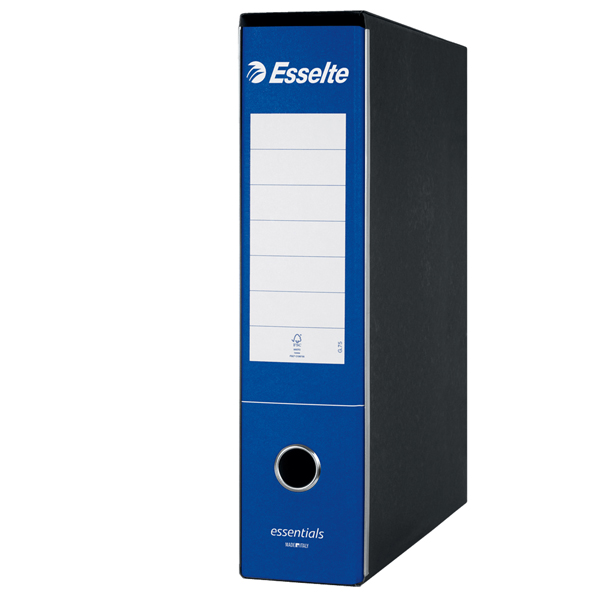 Registratore Essentials G75 - dorso 8 cm - protocollo 23x33 cm - blu - Esselte - Image 2
