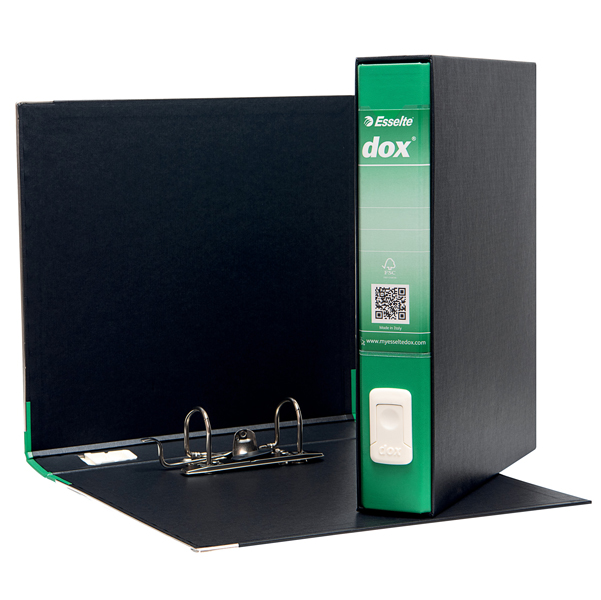 Registratore Dox 4 - dorso 5 cm - commerciale 23x29,7 cm - verde - Esselte
