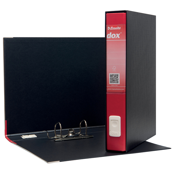 Registratore Dox 5 - dorso 5 cm - protocollo 23x34 cm - rosso - Esselte - Image 2