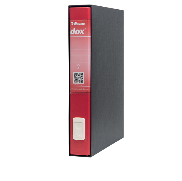 Registratore Dox 5 - dorso 5 cm - protocollo 23x34 cm - rosso - Esselte