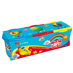 Tris barattoli da 220gr - giallo/rosso/azzurro - DiDO'